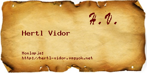 Hertl Vidor névjegykártya